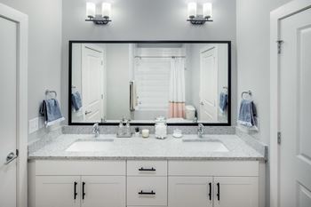 Bathroom sink with mirror
